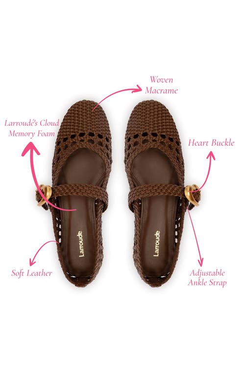 Larroude Verona Macrame Flats Burnt Umber In Burnt Umber