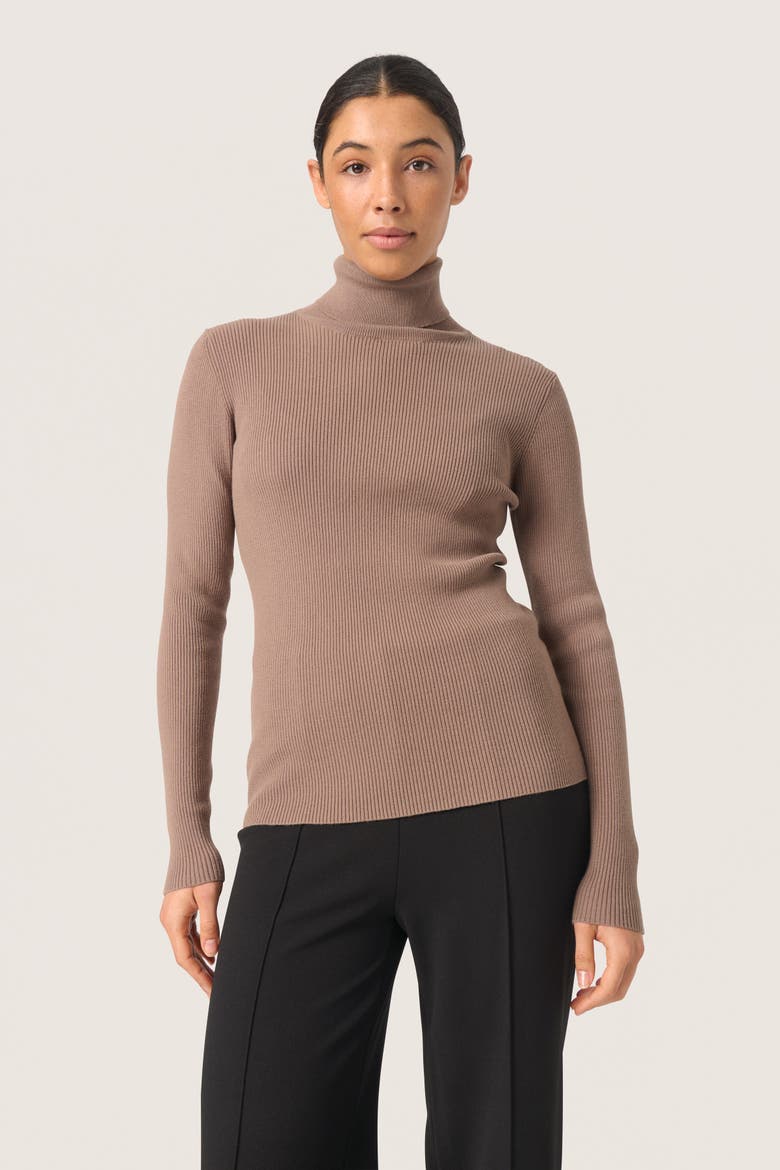 SLSina Rollneck Slim Fit Pullover, Main, color, Walnut