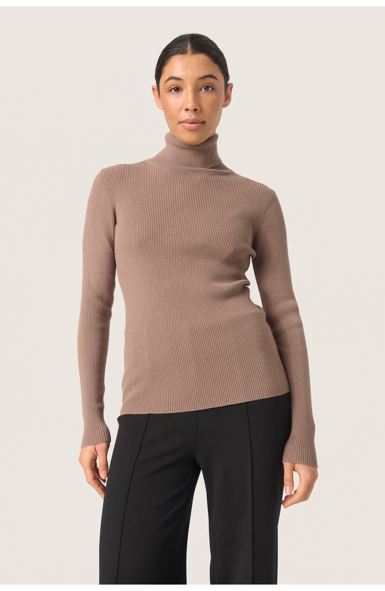 Soaked in Luxury SLSina Rollneck Slim Fit Pullover, Main, color, Walnut