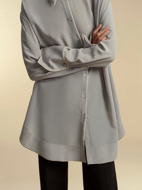 Marina Moscone Alex Shirt With Piping In Seafoam