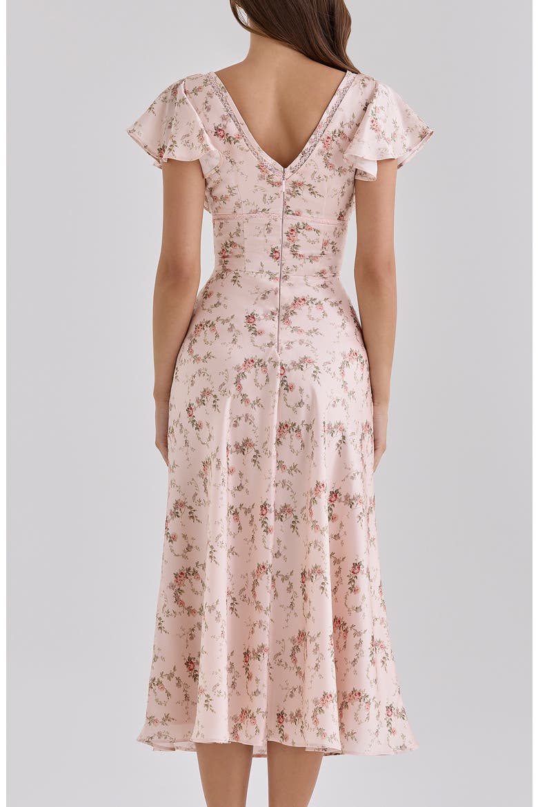 Raye Satin Midi Dress, Alternate, color, PINK VINTAGE ROSE FLORAL PRINT