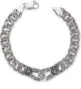 Yield of Men Men's Oxidized Sterling Silver Etched Link Bracelet