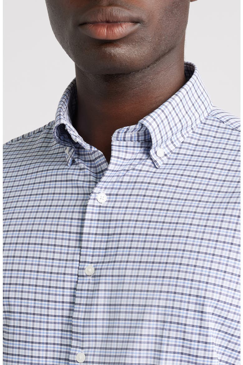 Leavenworth Check Performance Twill Button-Down Shirt, Alternate, color, EVENING TIDE