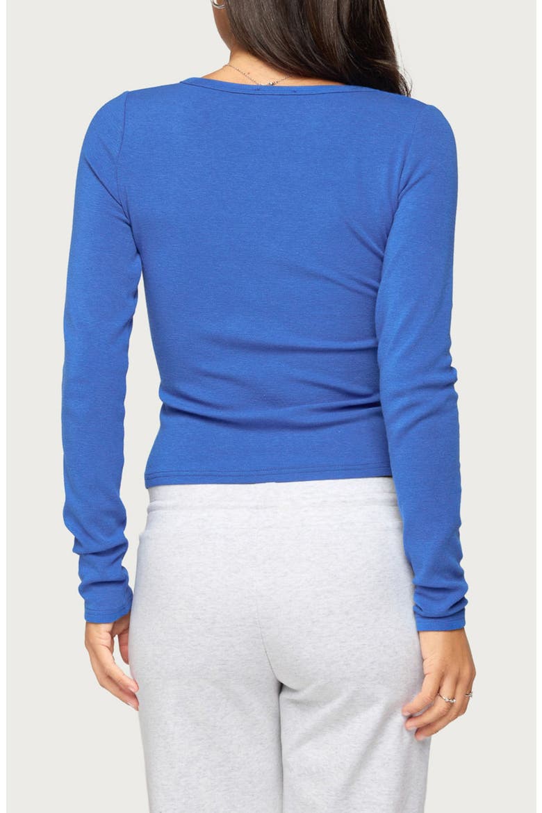 Doron V-Neck Stretch Cotton Blend Top, Alternate, color, BLUE