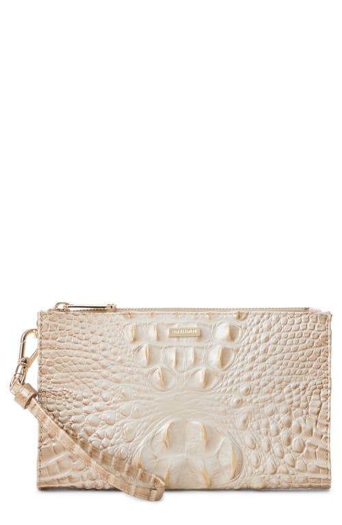 Brahmin Daisy Croc Embossed Leather Wristlet in Contour 