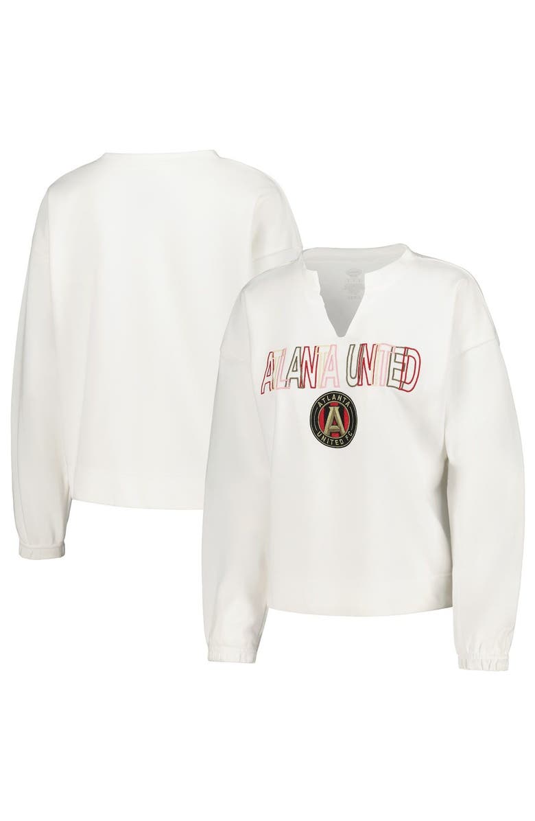 CONCEPTS SPORT Women's Concepts Sport  White Atlanta United FC Sunray Notch Neck Long Sleeve T-Shirt, Main, color, 