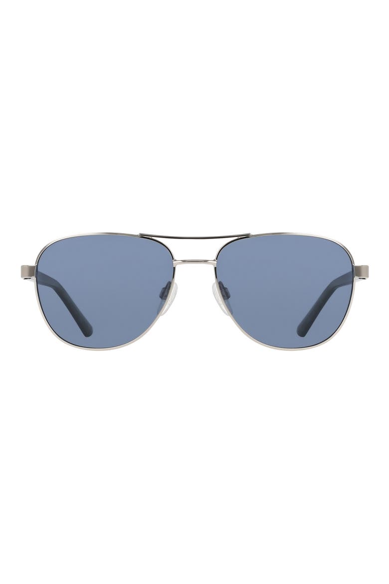 55mm Aviator Sunglasses, Main, color, SILVER