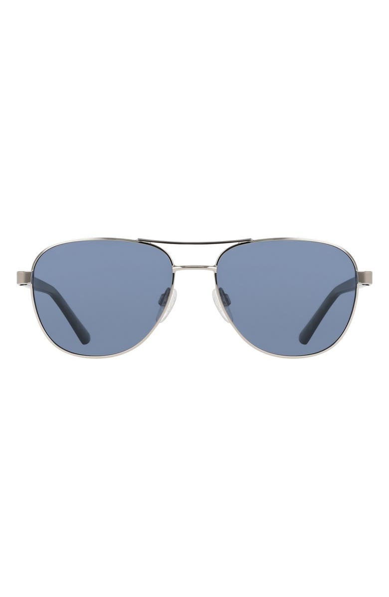 Cole Haan 55mm Aviator Sunglasses, Main, color, Silver