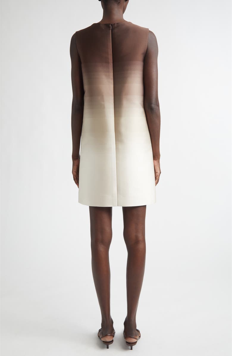 Oscar de la Renta Chiné Cyclamen Sleeveless Dress, Alternate, color, Mahogany Ombre