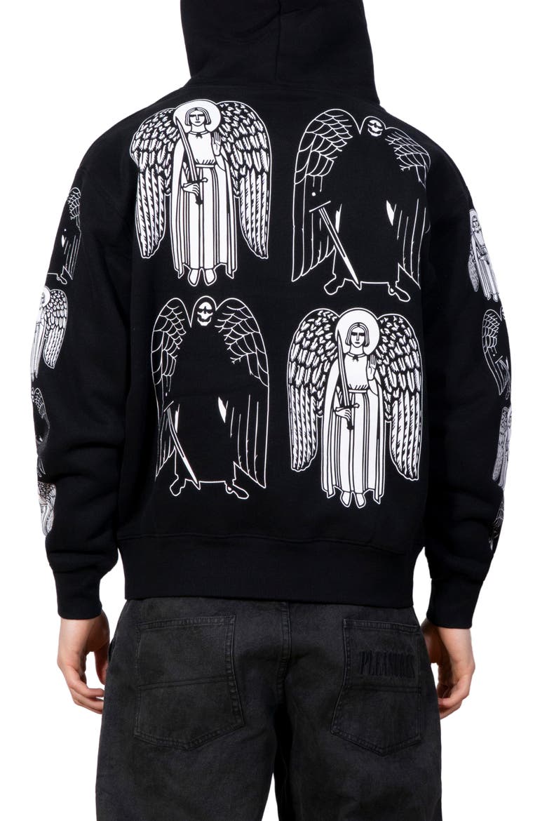 Angel & Demon Graphic Hoodie, Alternate, color, BLACK