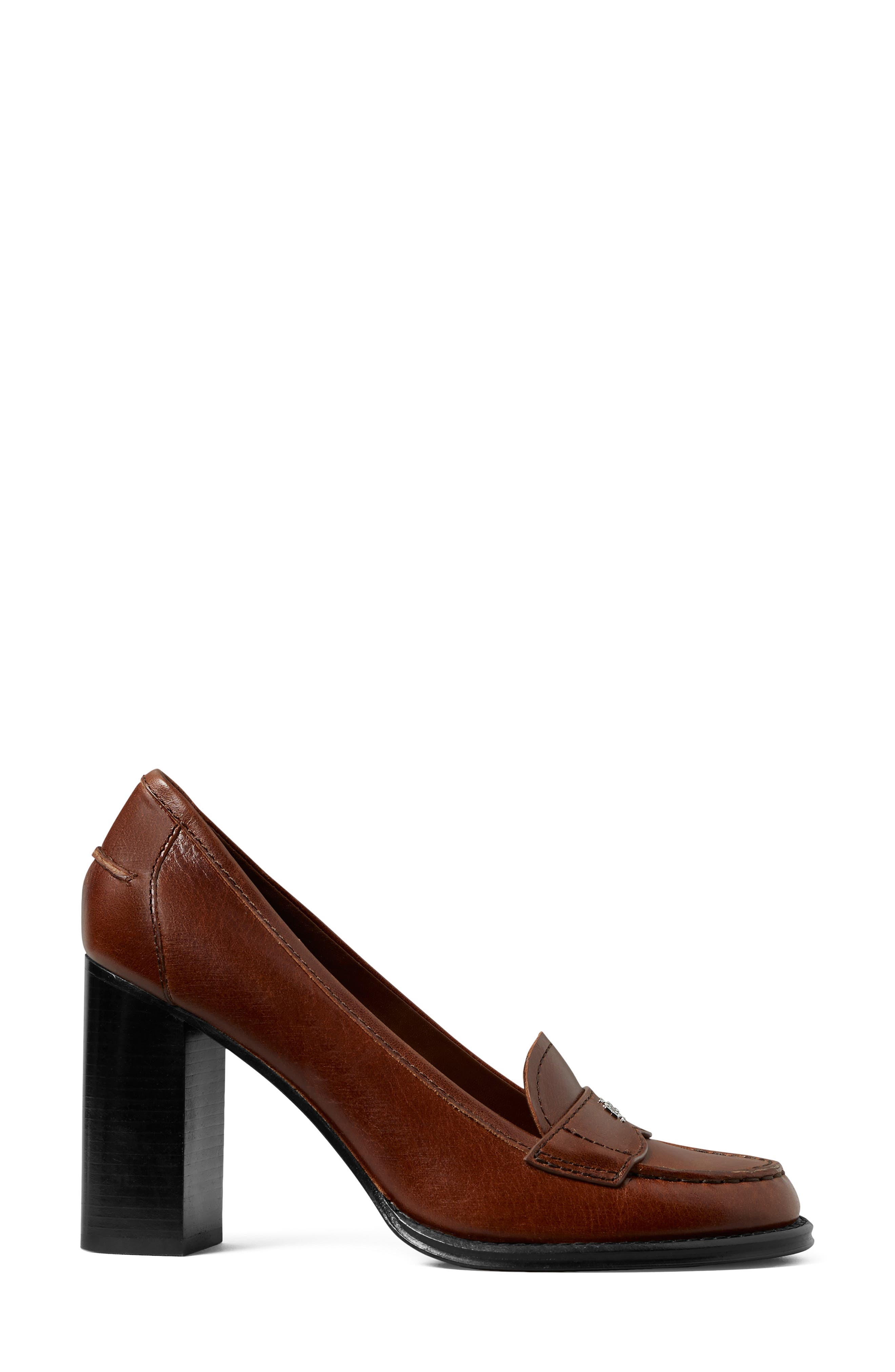 Tory Burch Leather Vintage Heeled Loafer Pump (Women) | Nordstrom