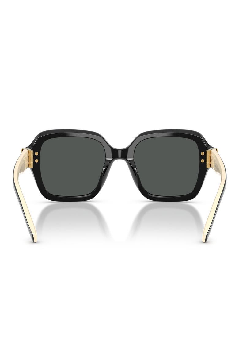 51mm Square Sunglasses, Alternate, color, BLACK / DARK GREY