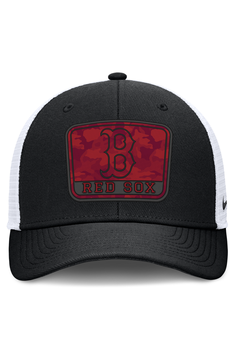 Men's Nike Black/White Boston Red Sox Camo Rise Trucker Dri-FIT Adjustable Hat, Alternate, color, Black