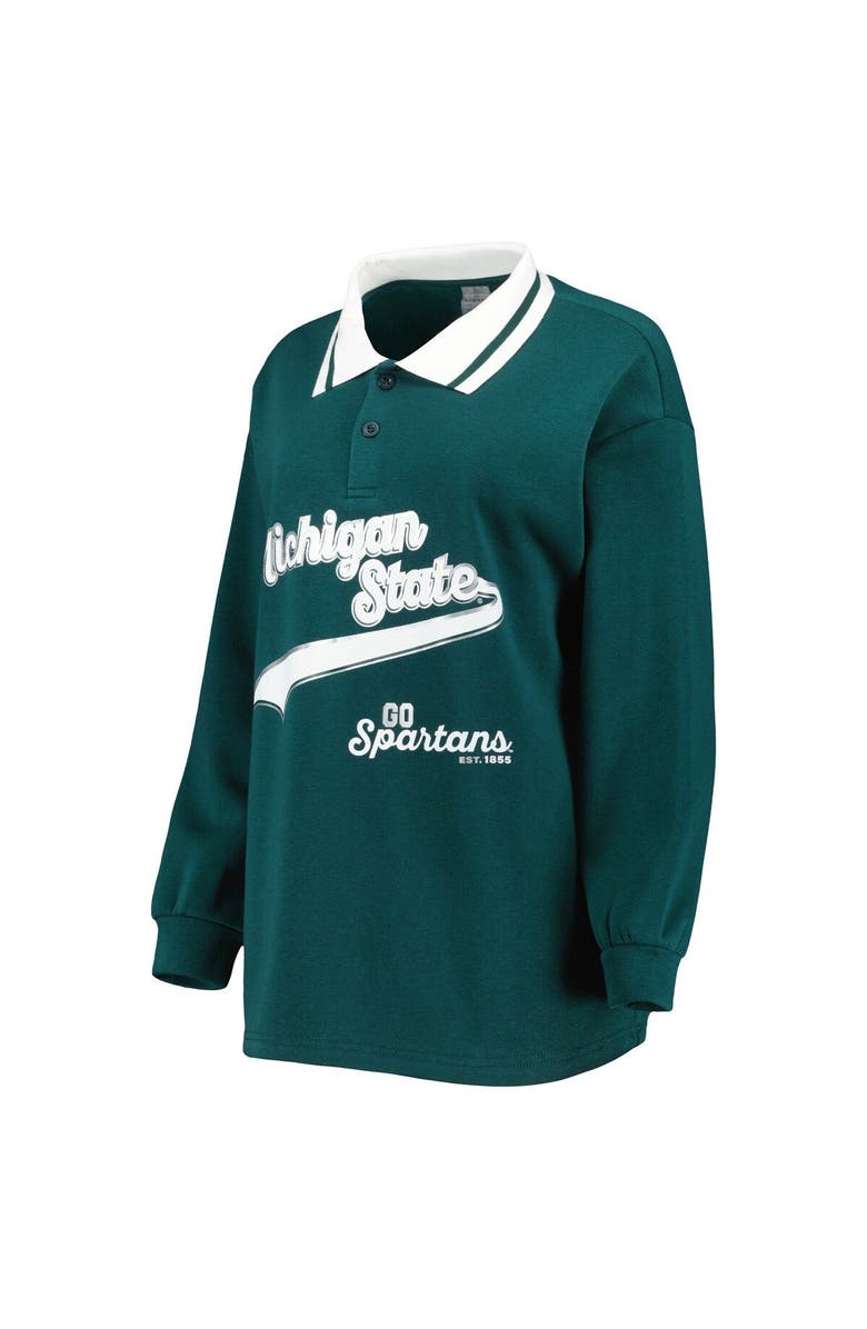 GAMEDAY COUTURE Women's Gameday Couture Green Michigan State Spartans Happy Hour Long Sleeve Polo, Alternate, color,