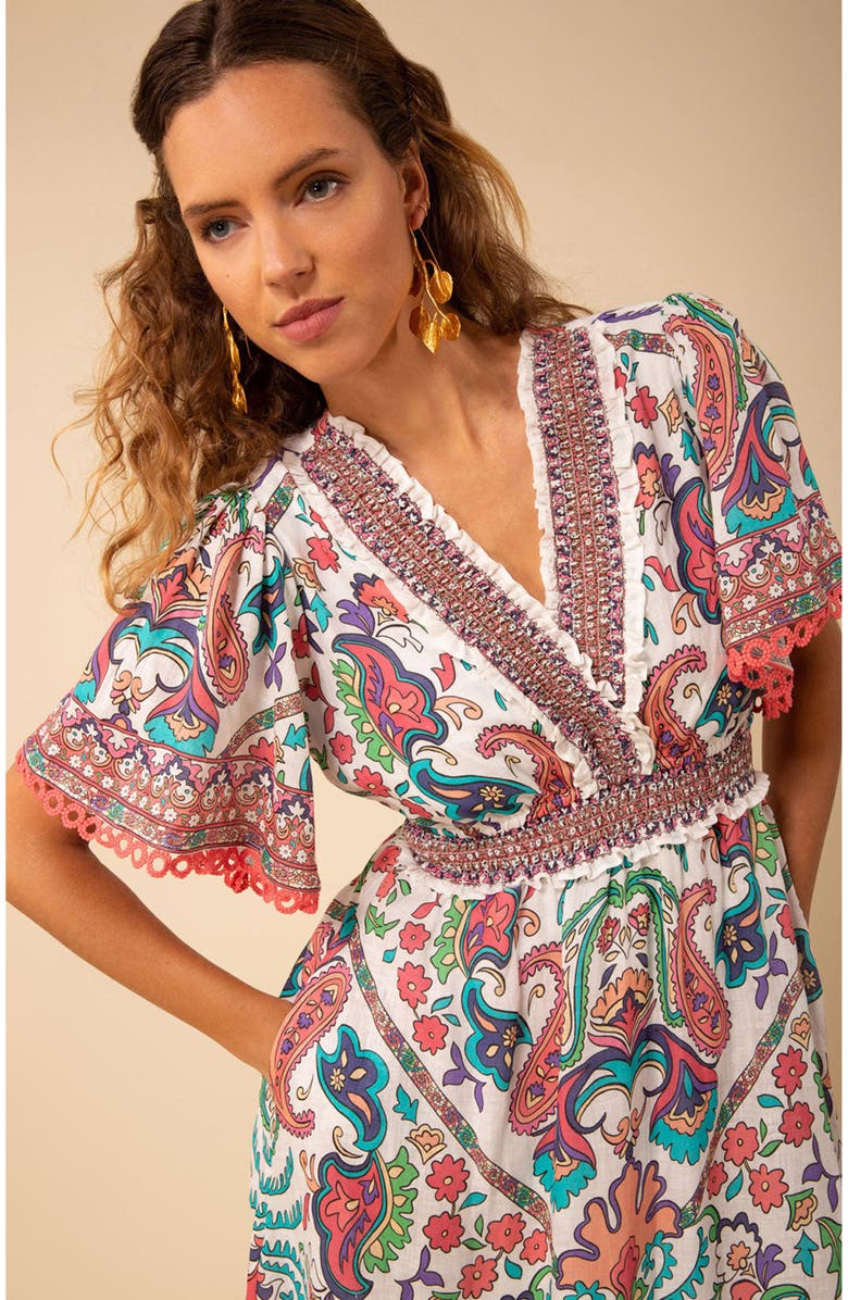 Hale Bob Elsie Linen Maxi Dress, Alternate, color,