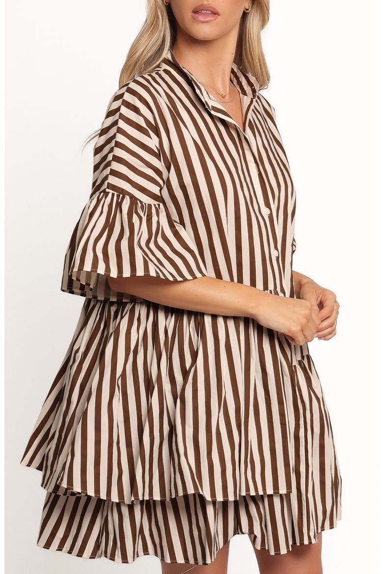 Jacqueline Stripe Cotton Shirtdress, Alternate, color, CHOCOLATE