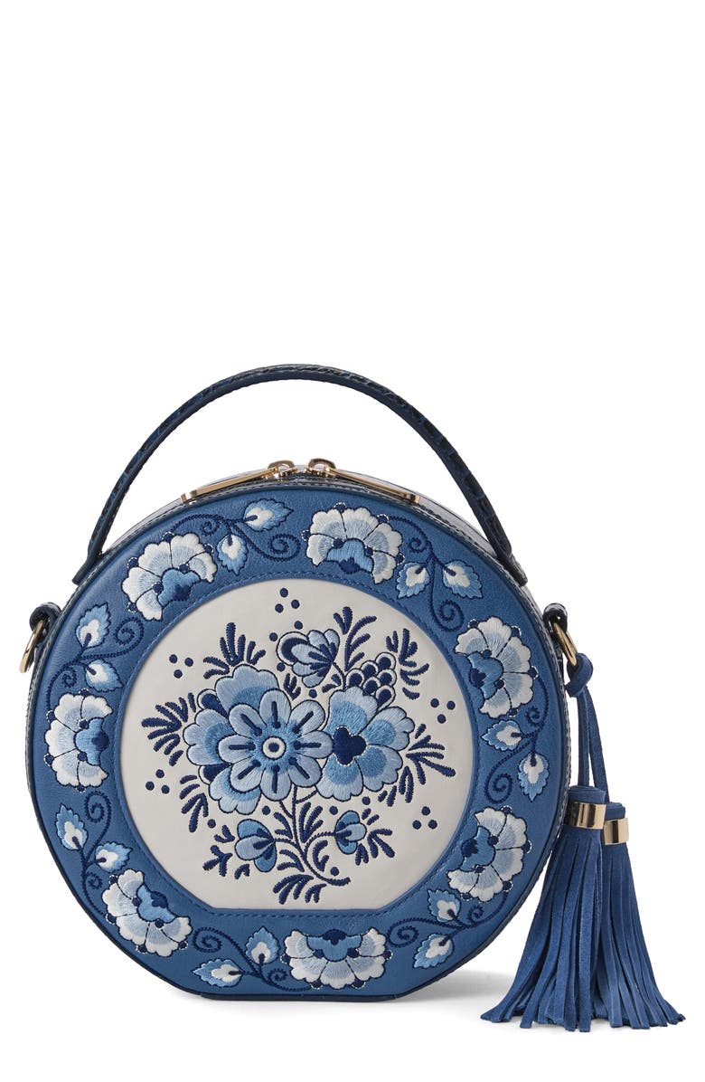 Brahmin Lane Croc Embossed Crossbody Bag, Main, color, Aura Blue