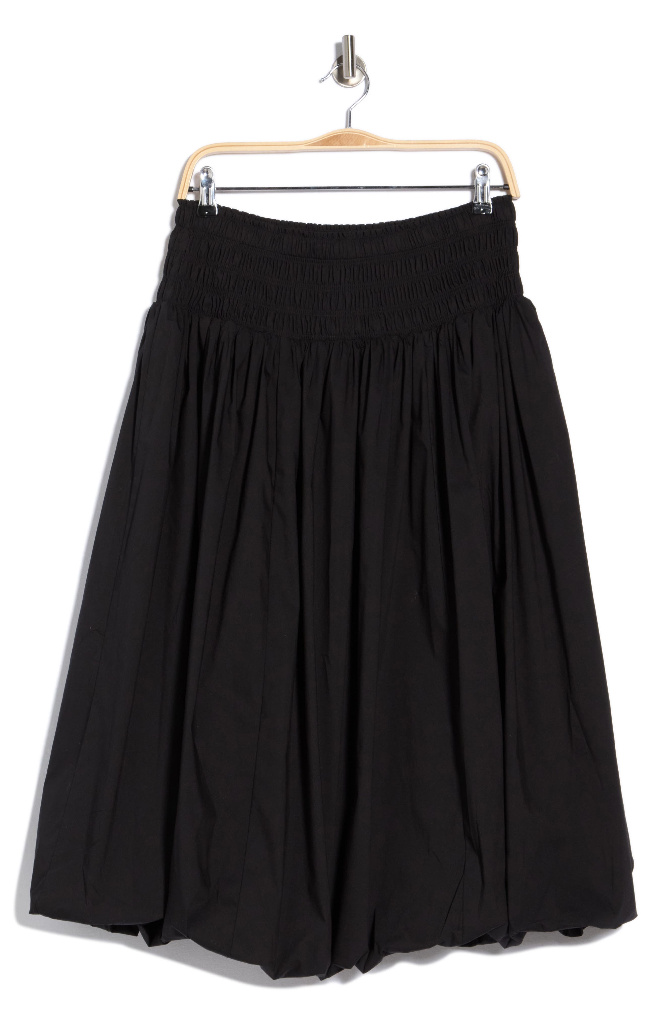Smocked Waist Bubble Hem Pull-On Skirt