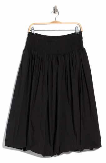 Smocked Waist Bubble Hem Pull-On Skirt