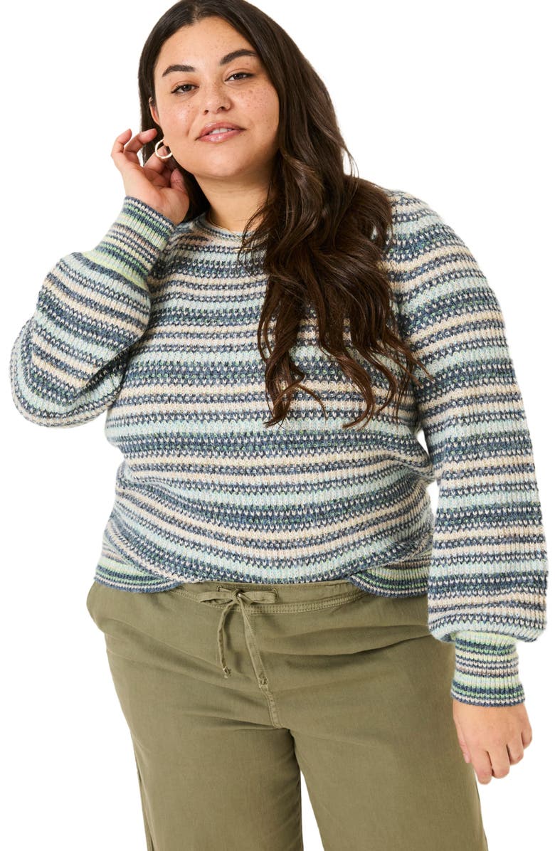 FatFace Plus Size Soraya Stripe Crew Neck Sweater, Main, color, 