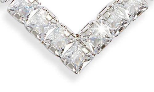 Nordstrom Chevron Cubic Zirconia Tennis Necklace In Metallic