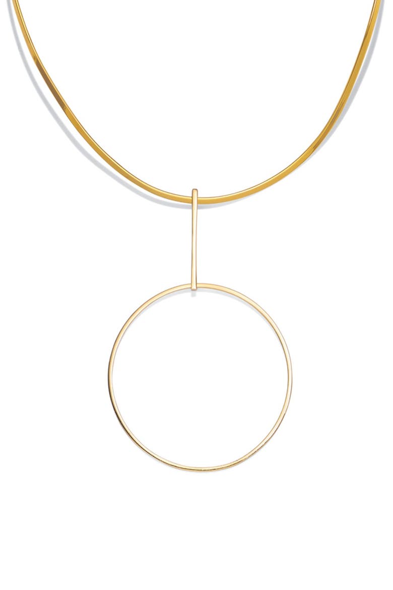 Argento Vivo Circle Collar Necklace, Alternate, color, SILVER