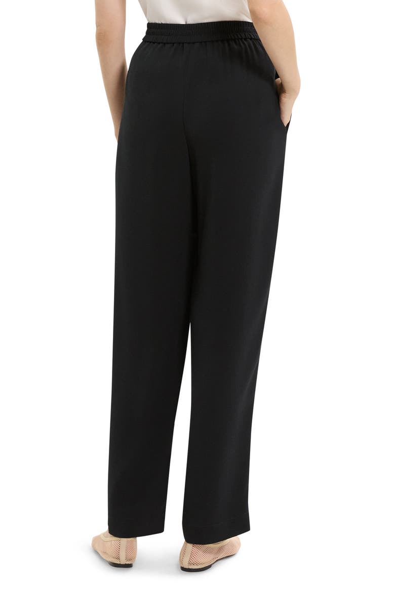 Pull-On Satin Pants, Alternate, color, BLACK