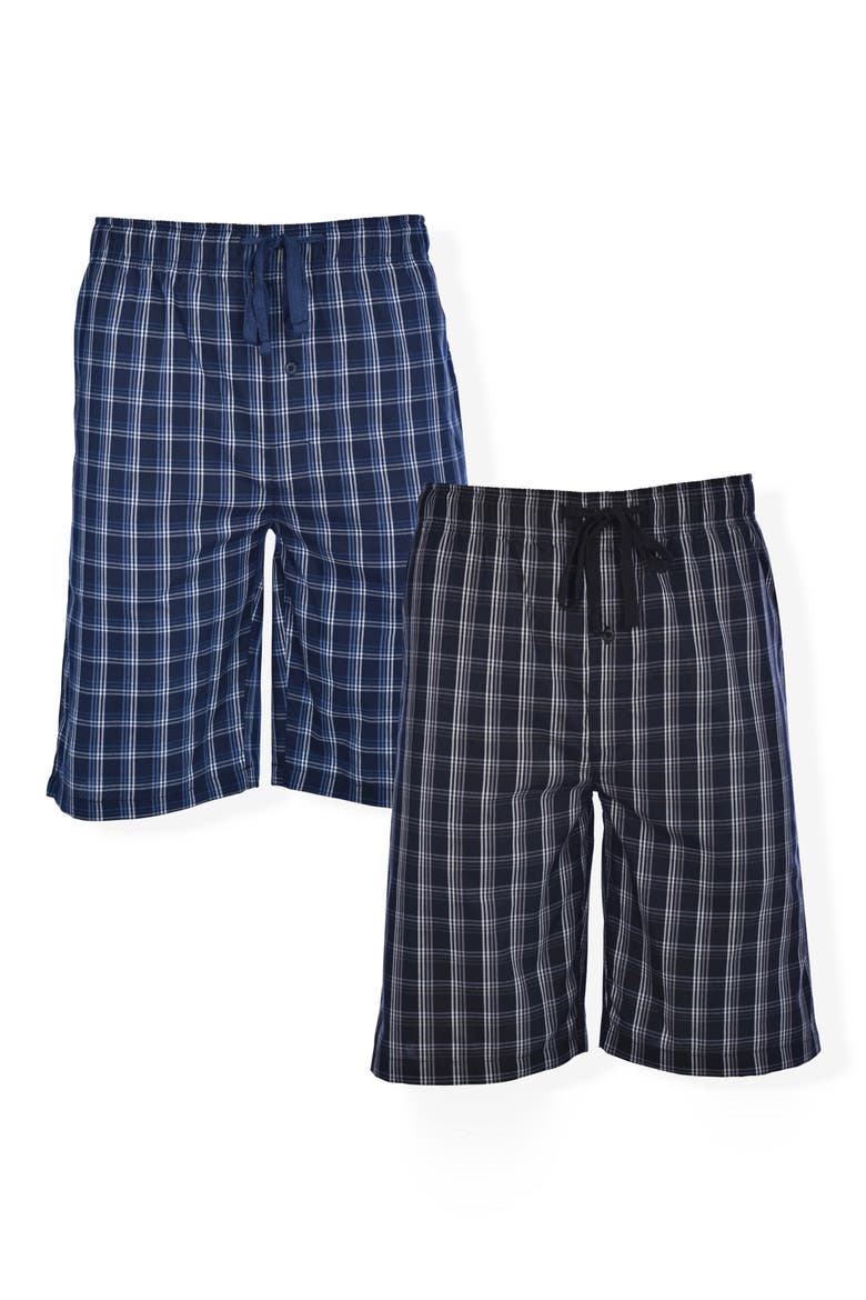 2-Pack Woven Sleep Shorts, Main, color, NAVY/ BLACK