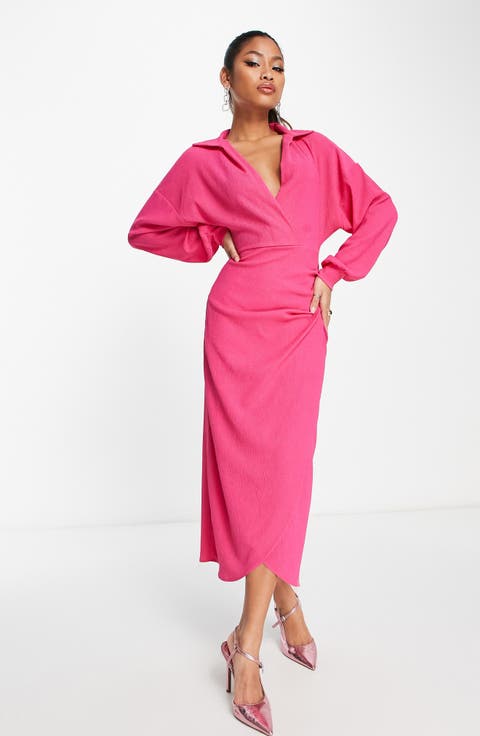 Long Sleeve Tulip Hem Dress
