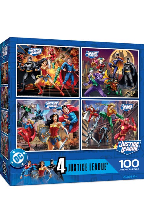 Justice League 100pc Puzzles 4-Pack