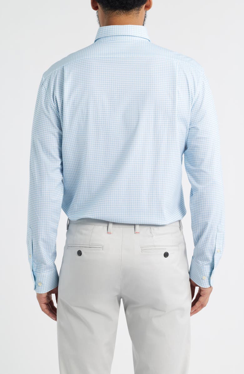 johnnie-O Albro Top Shelf Gingham Check Cotton Blend Button-Up Shirt, Alternate, color, Gulf Blue