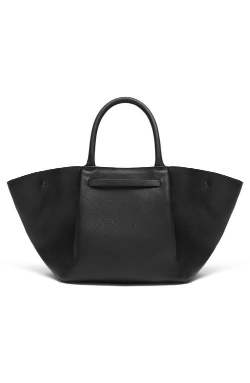 Demellier Midi New York Buckle Leather Tote Bag In Black