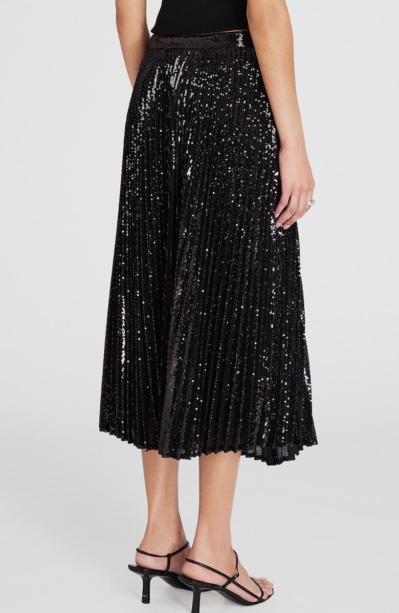Club Monaco Sequin Pleated Midi Skirt, Alternate, color, 