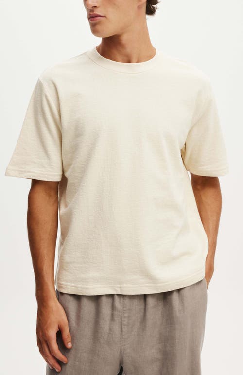 Cotton On Boxy Plain Cotton T-shirt In Ecru Terry