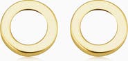 Oradina 14K Yellow Gold Full Circle Studs