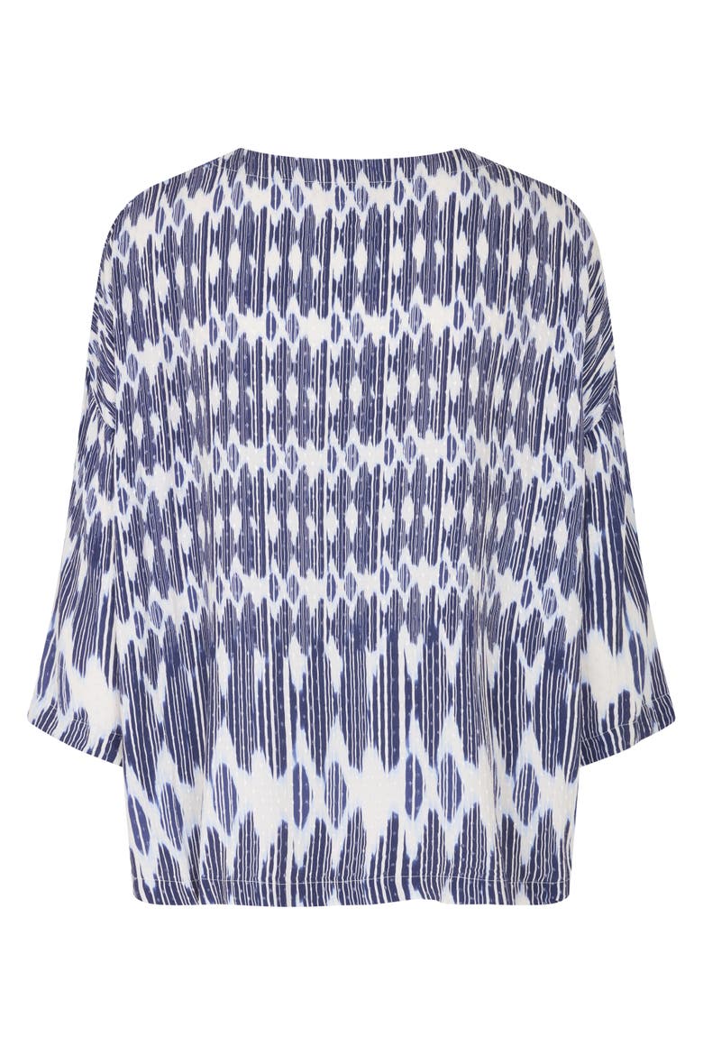 Mabecca Printed Fluid Drape Blouse, Alternate, color, Medieval Blue