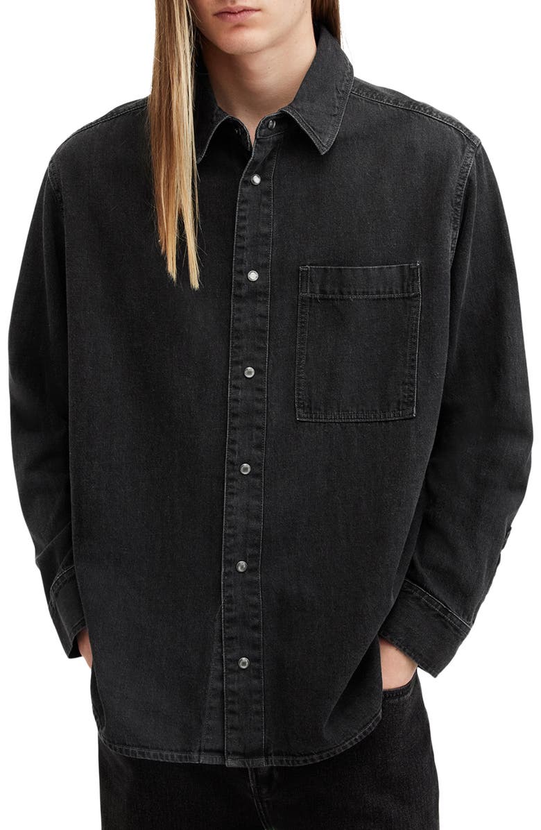 AllSaints Tolhurst Denim Button-Up Shirt, Main, color,