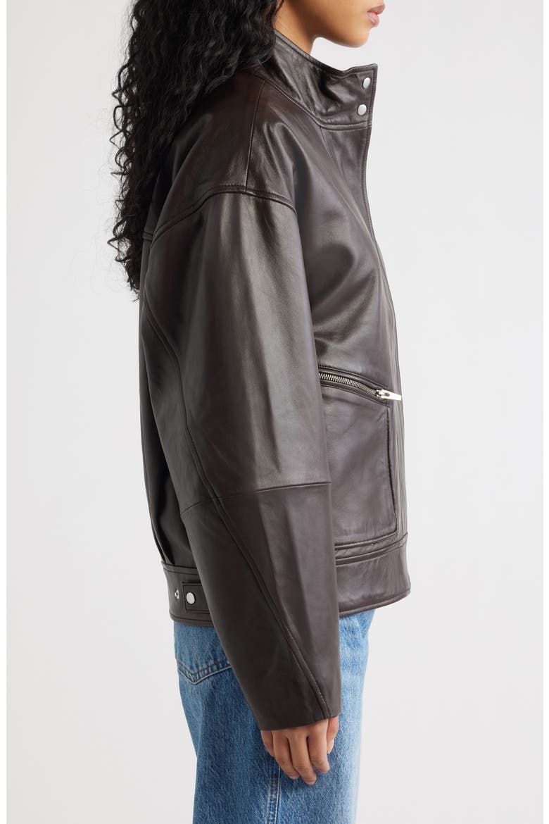 Veda Harrison Leather Jacket, Alternate, color, COCOA