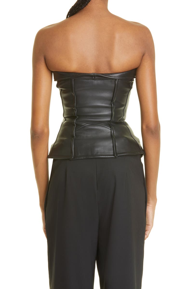 Dion Lee Leather Biker Zip Corset, Alternate, color, 
