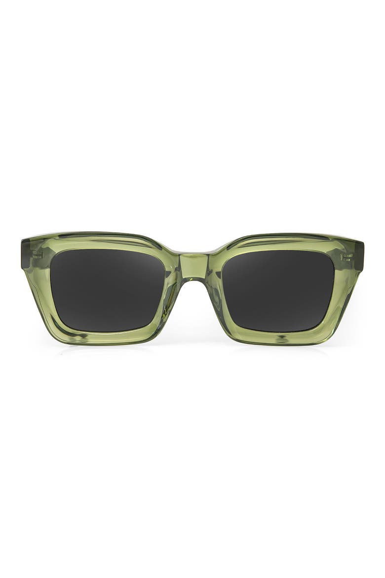 Wren 50mm Rectangle Sunglasses, Main, color, GREEN/ BLACK