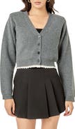 English Factory Lace Trim Cardigan