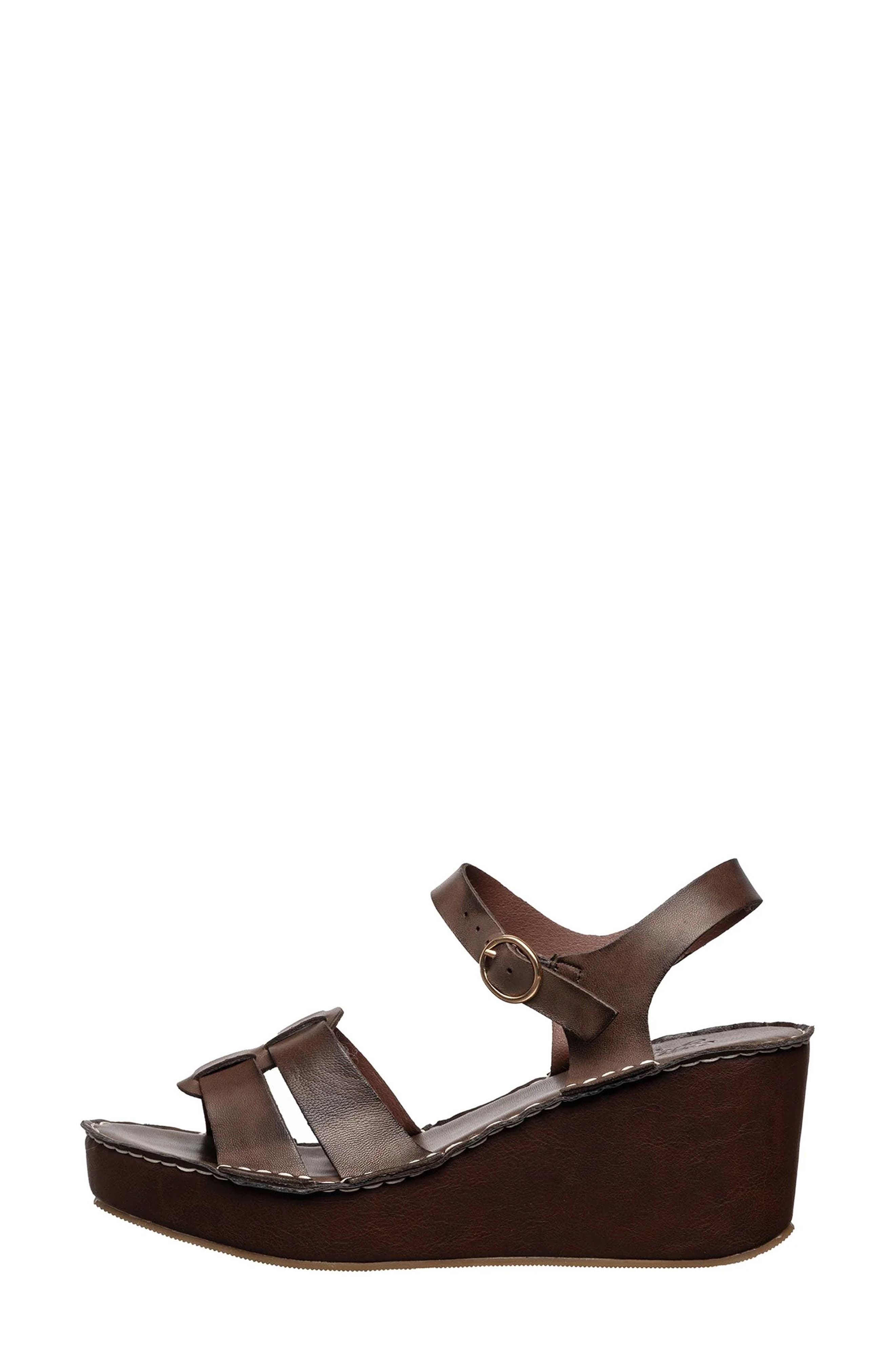 ANTELOPE Saya Platform Wedge Slingback Sandal, Alternate, color, Coffee