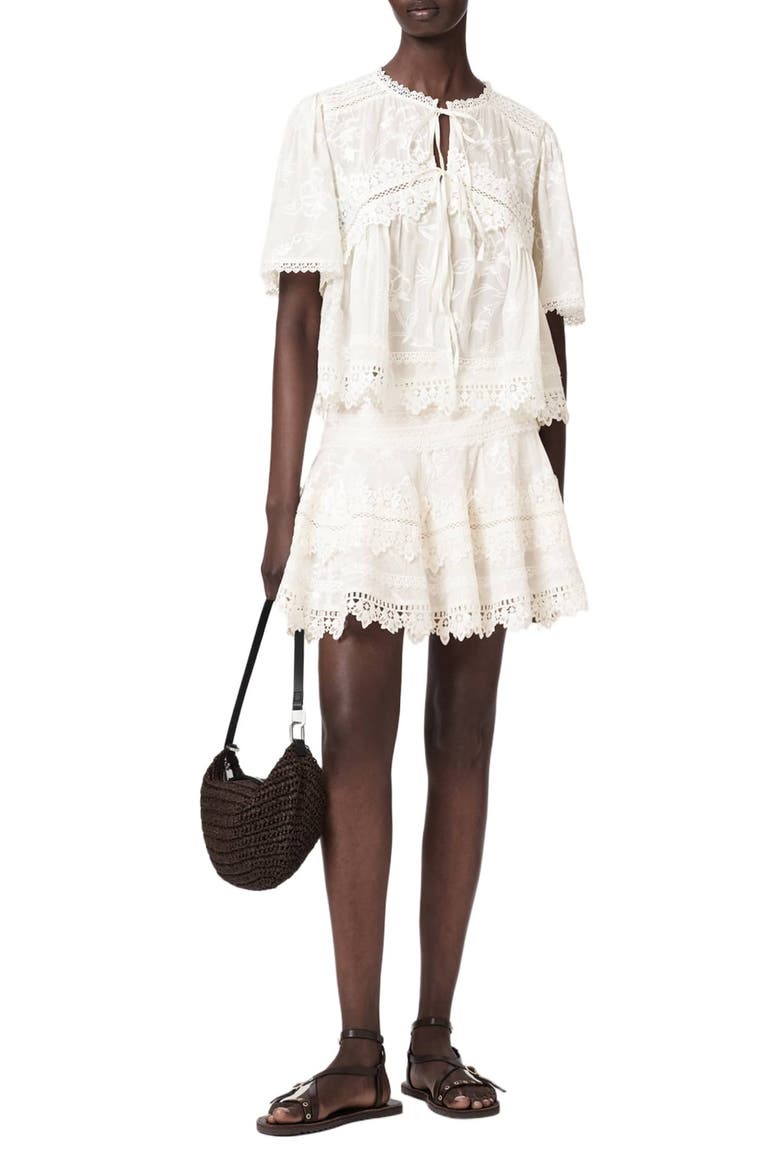 Lillith Lace Miniskirt, Alternate, color, DOVE WHITE