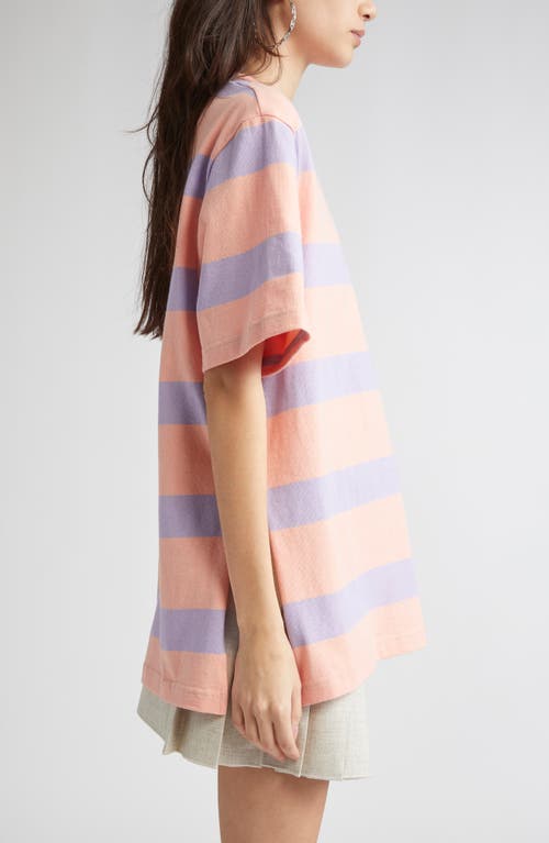 Rabanne Tee Shirt Stripes Peach And Lavander In Pink