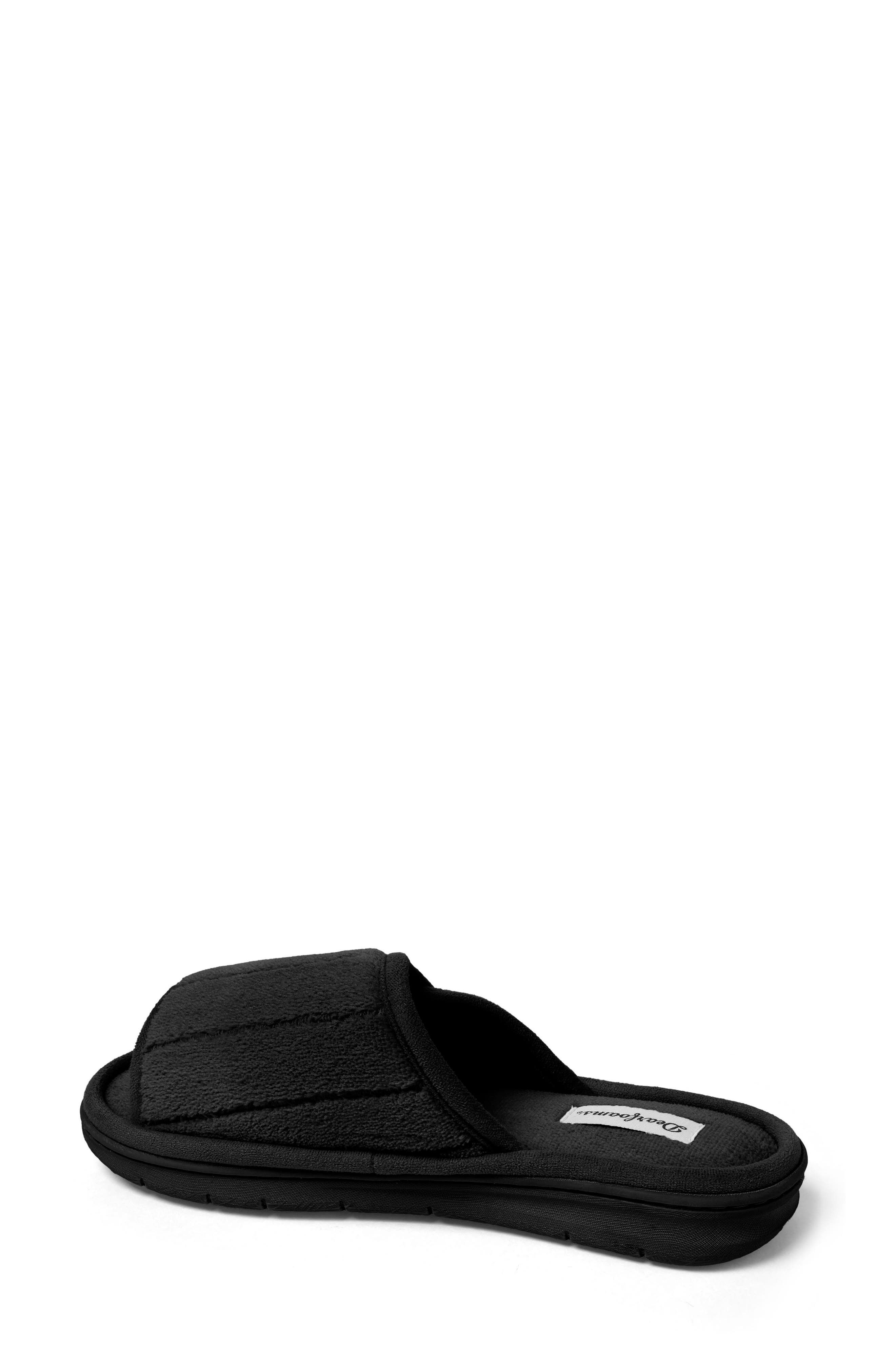 Mickey Terry Adjustable Shower Slide Slipper, Alternate, color, BLACK