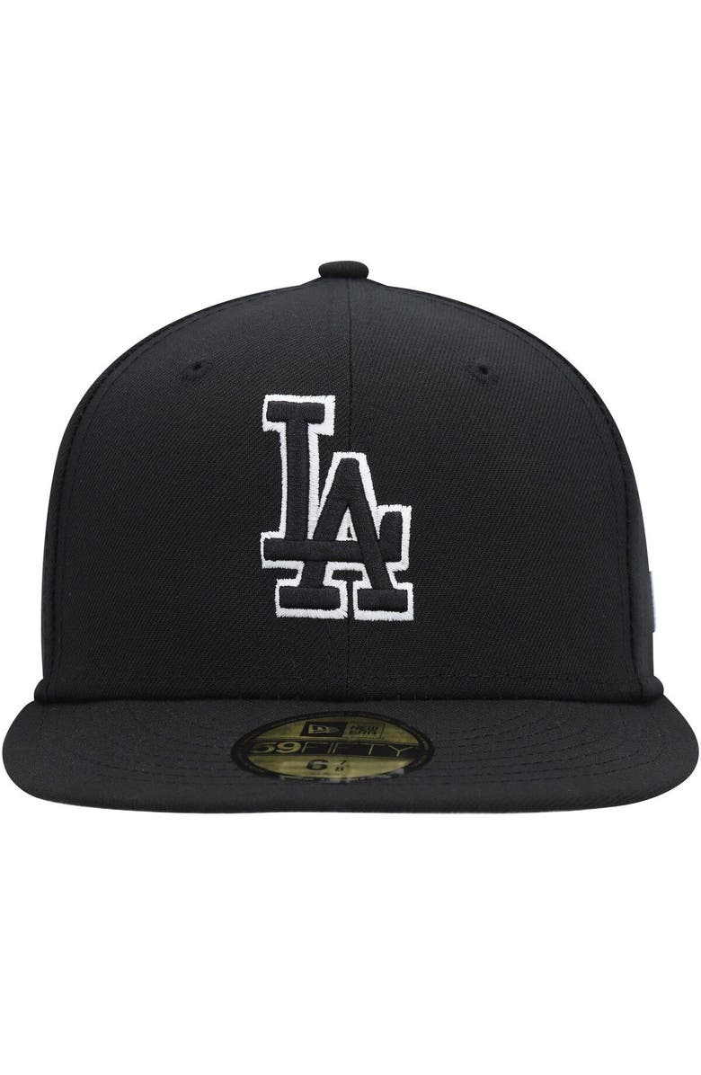New Era Men's New Era Los Angeles Dodgers  Black on Black Dub 59FIFTY Fitted Hat, Alternate, color, 