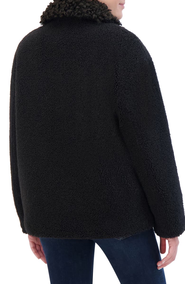 Hudson Jeans Faux Leather & Faux Shearling Zip-Up Jacket, Alternate, color,