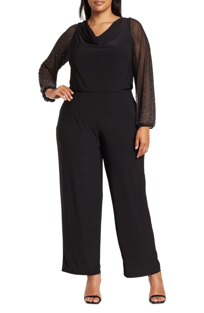Marina Cowl Neck Long Sleeve Jumpsuit, Main, color,