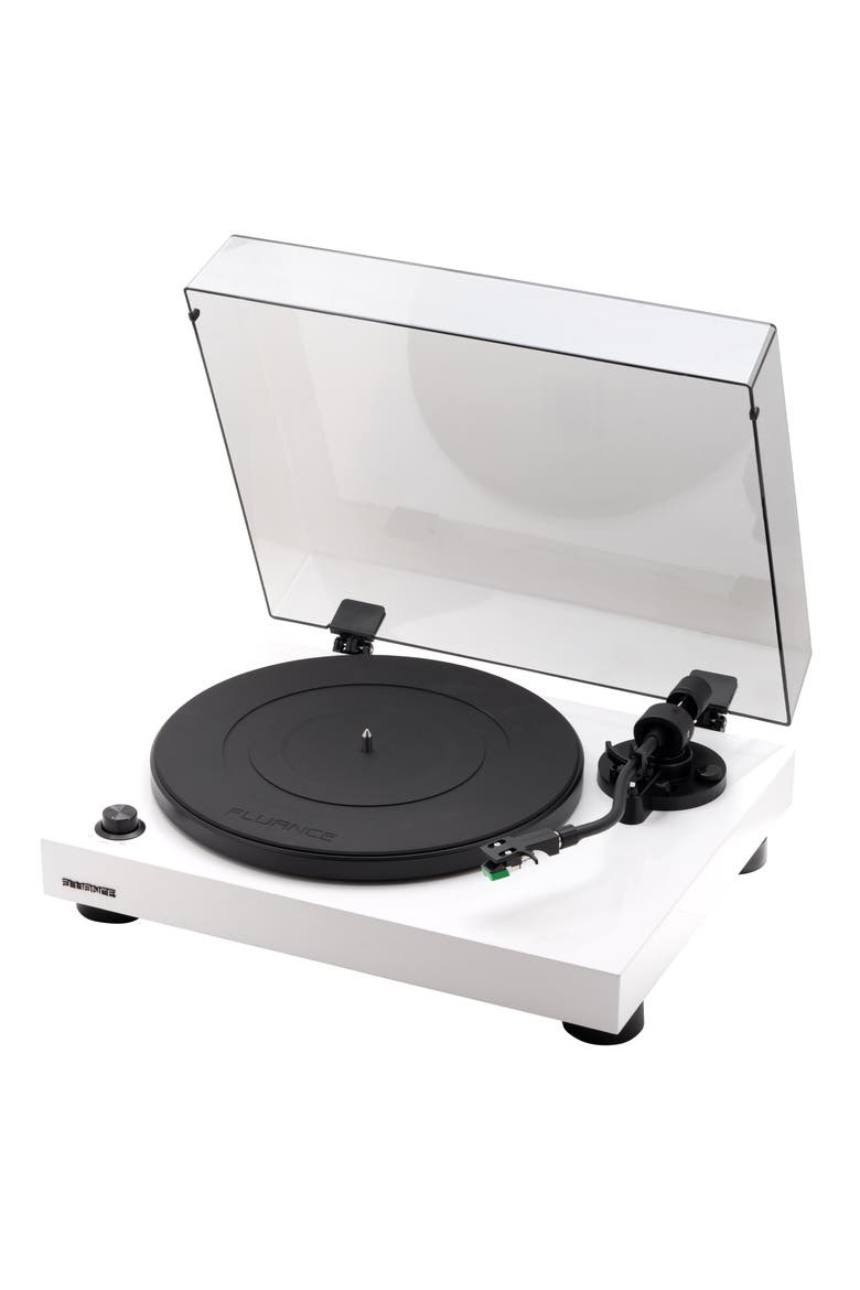 Elite HiFi Vinyl Turntable Record Player Audio Technica Cartridge, Main, color, Piano White