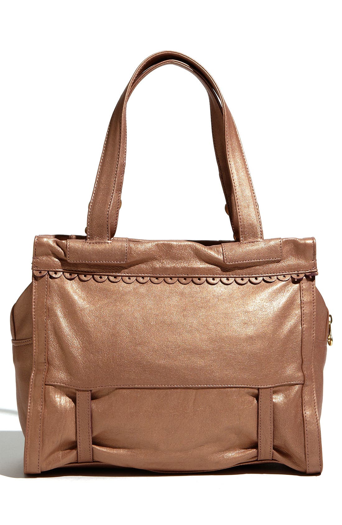'Poya Metallic Vintage' Leather Shoulder Bag, Alternate, color, CHAMPAGNE